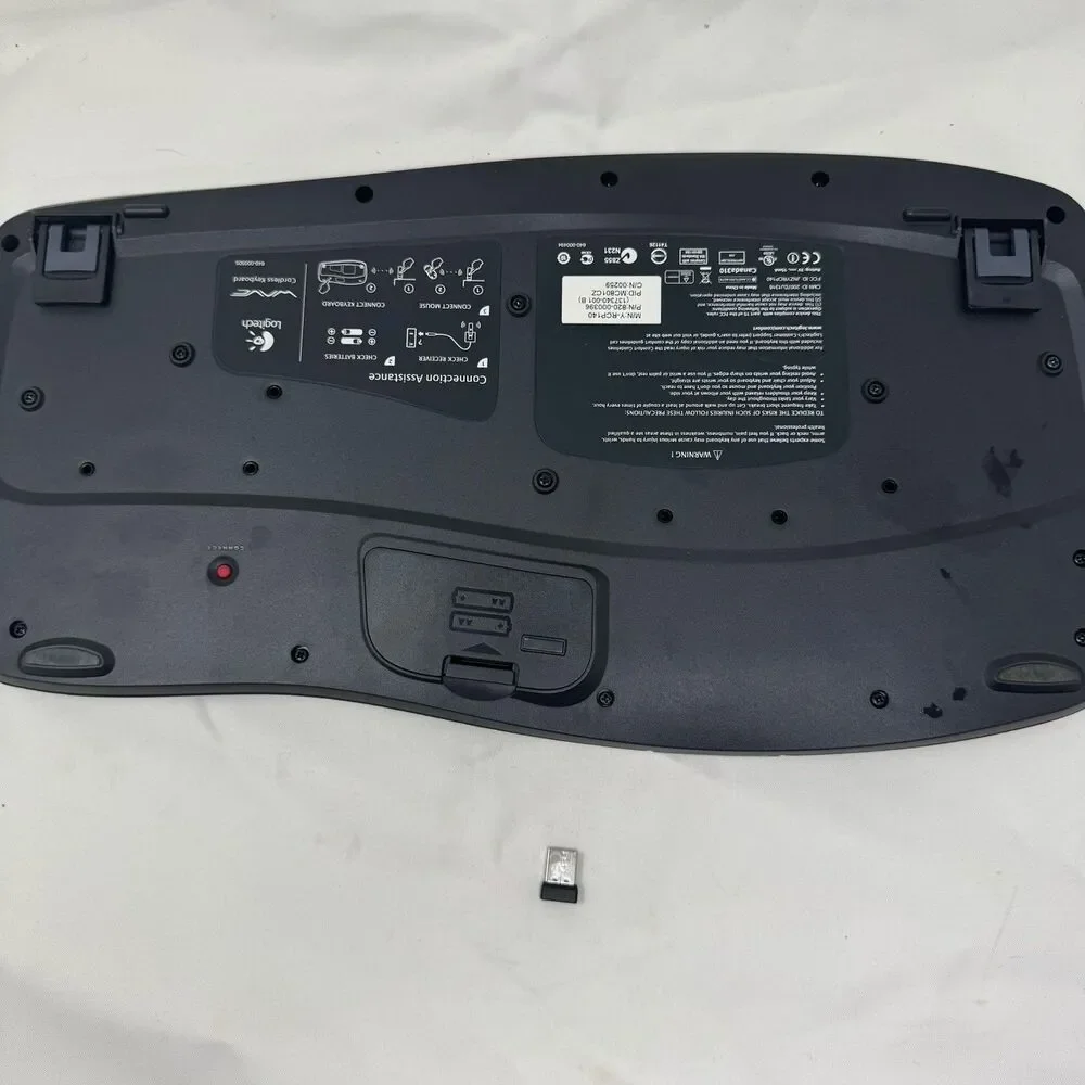 Logitech K350 Comfort Wave Wireless Keyboard with USB dongle tested Excellent